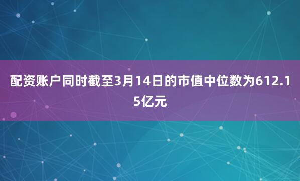 配资账户同时截至3月14日的市值中位数为612.15亿元